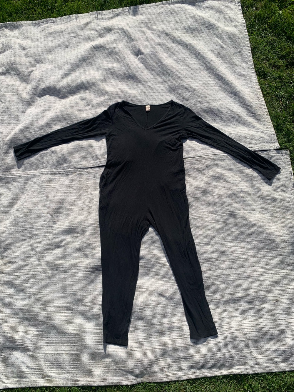 Smash + Tess Black Long-Sleeve Jumpsuit romper comfy cozy leisure